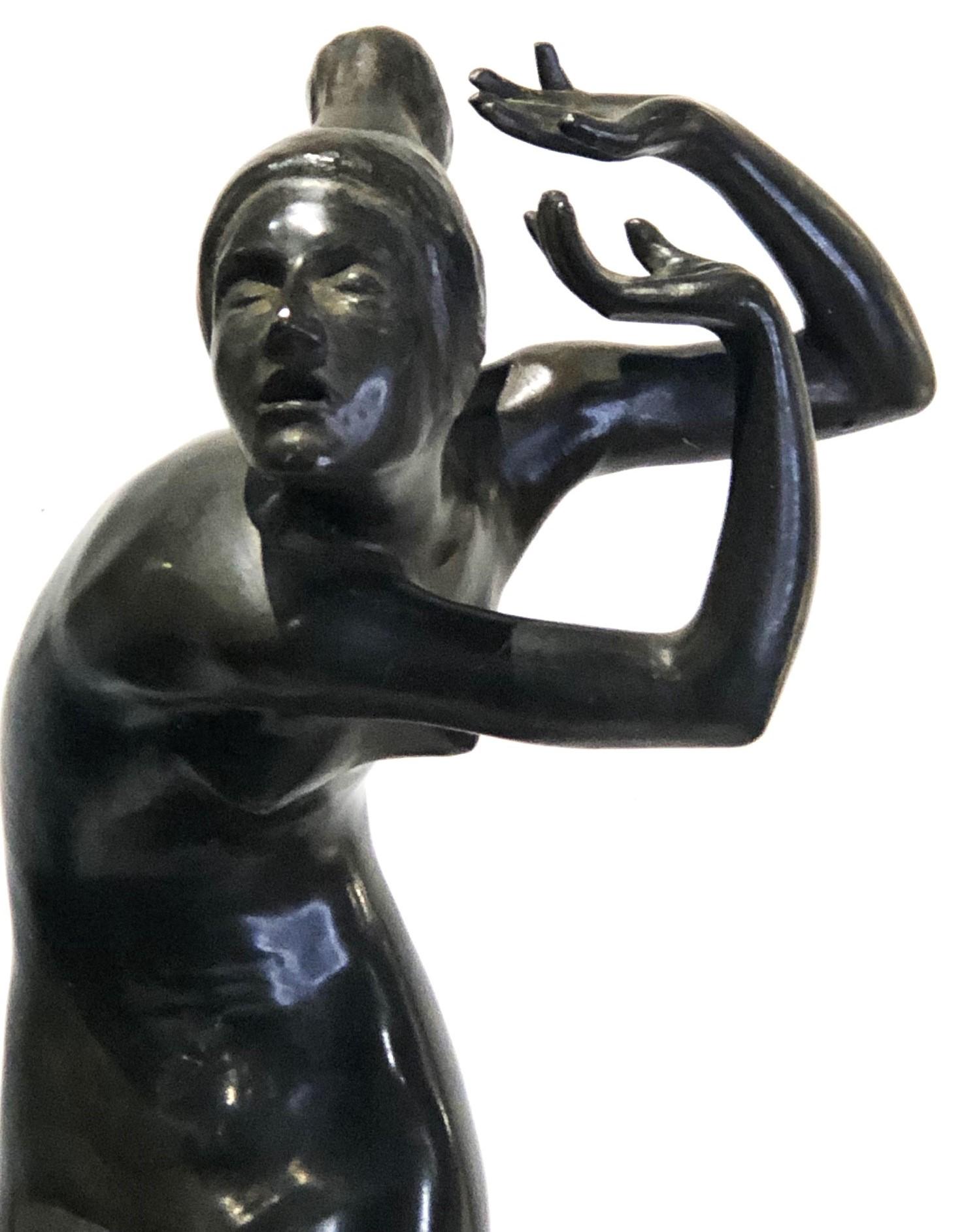 Jules Werson, Art Deco Bronze Nude Female Dancer, ca. 1920  In Good Condition For Sale In New York, NY