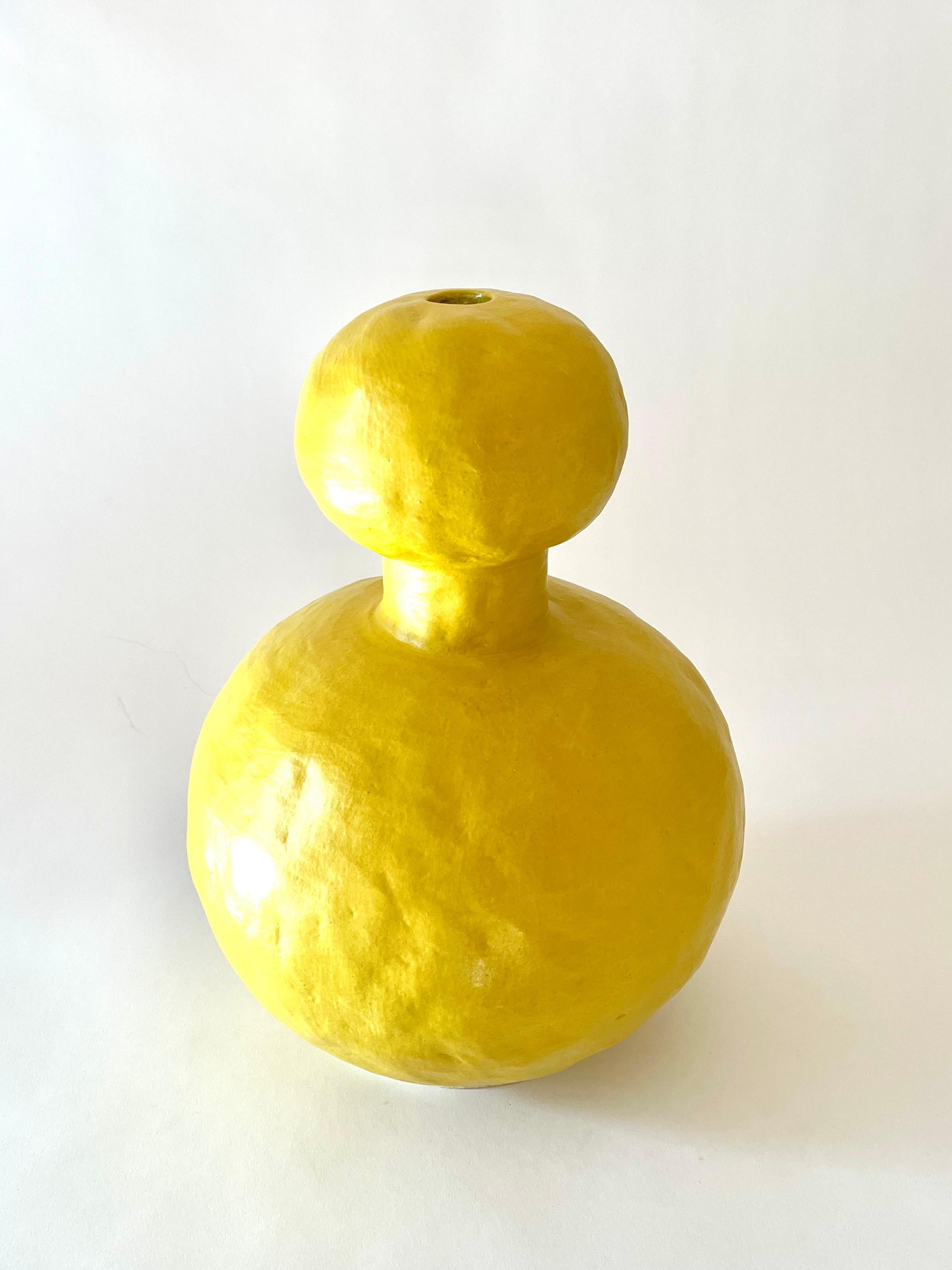 Modern Jules Yellow Vase by Meg Morrison For Sale