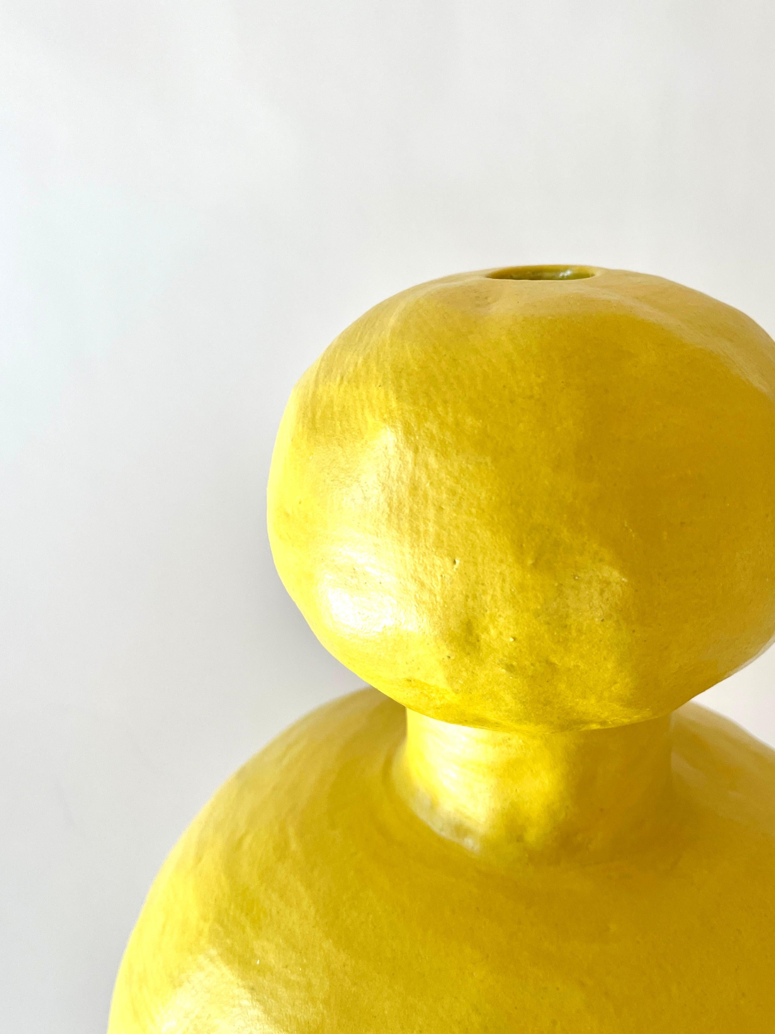 American Jules Yellow Vase by Meg Morrison For Sale