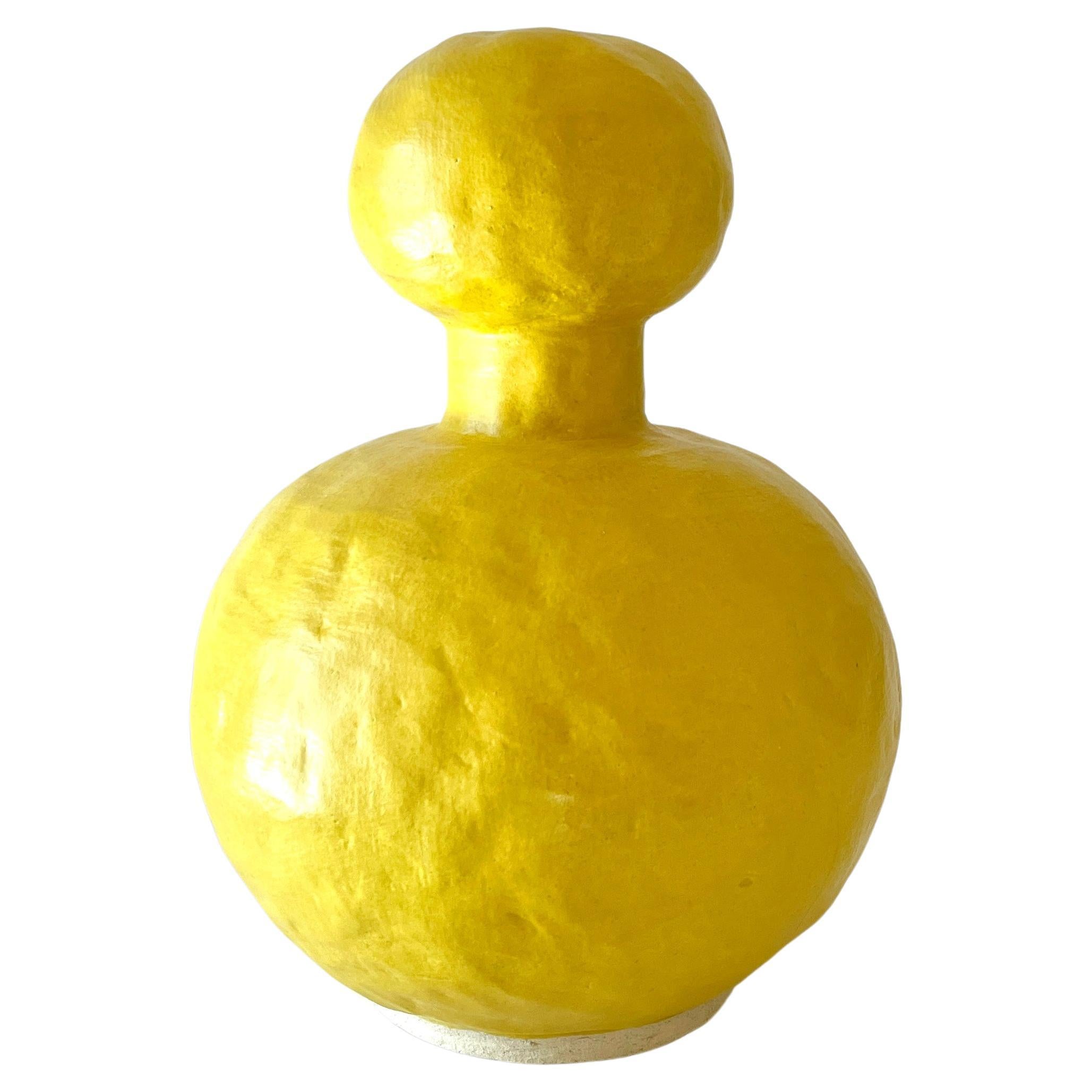 Jules Yellow Vase by Meg Morrison For Sale
