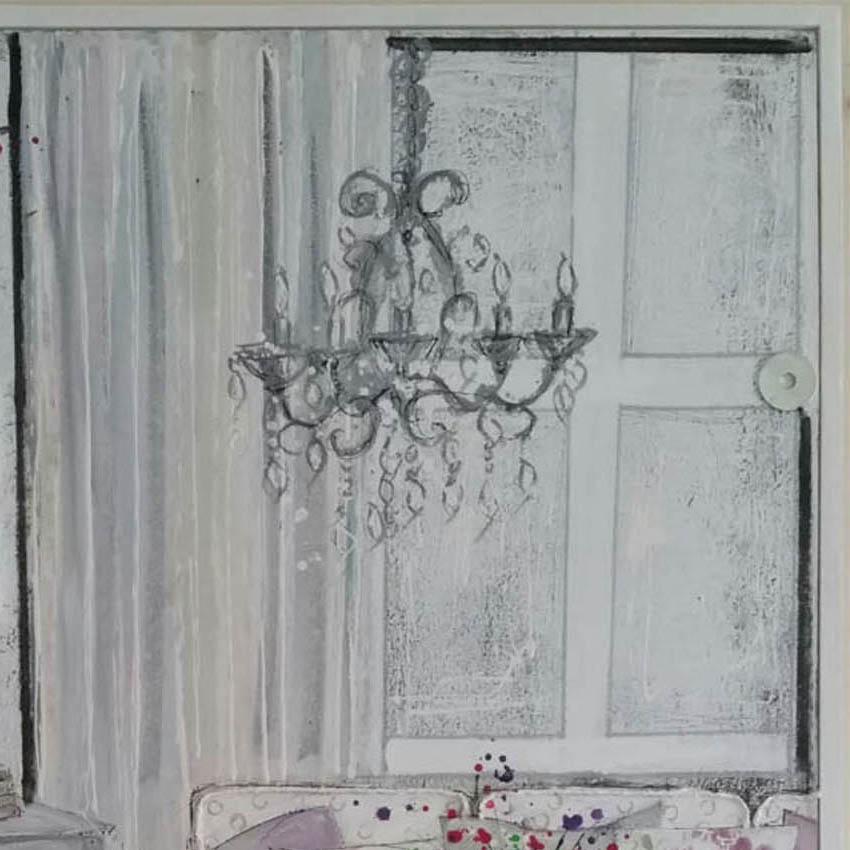 Interior Spaces 12 - Inspiration - Gray Interior Painting by Julia Adams