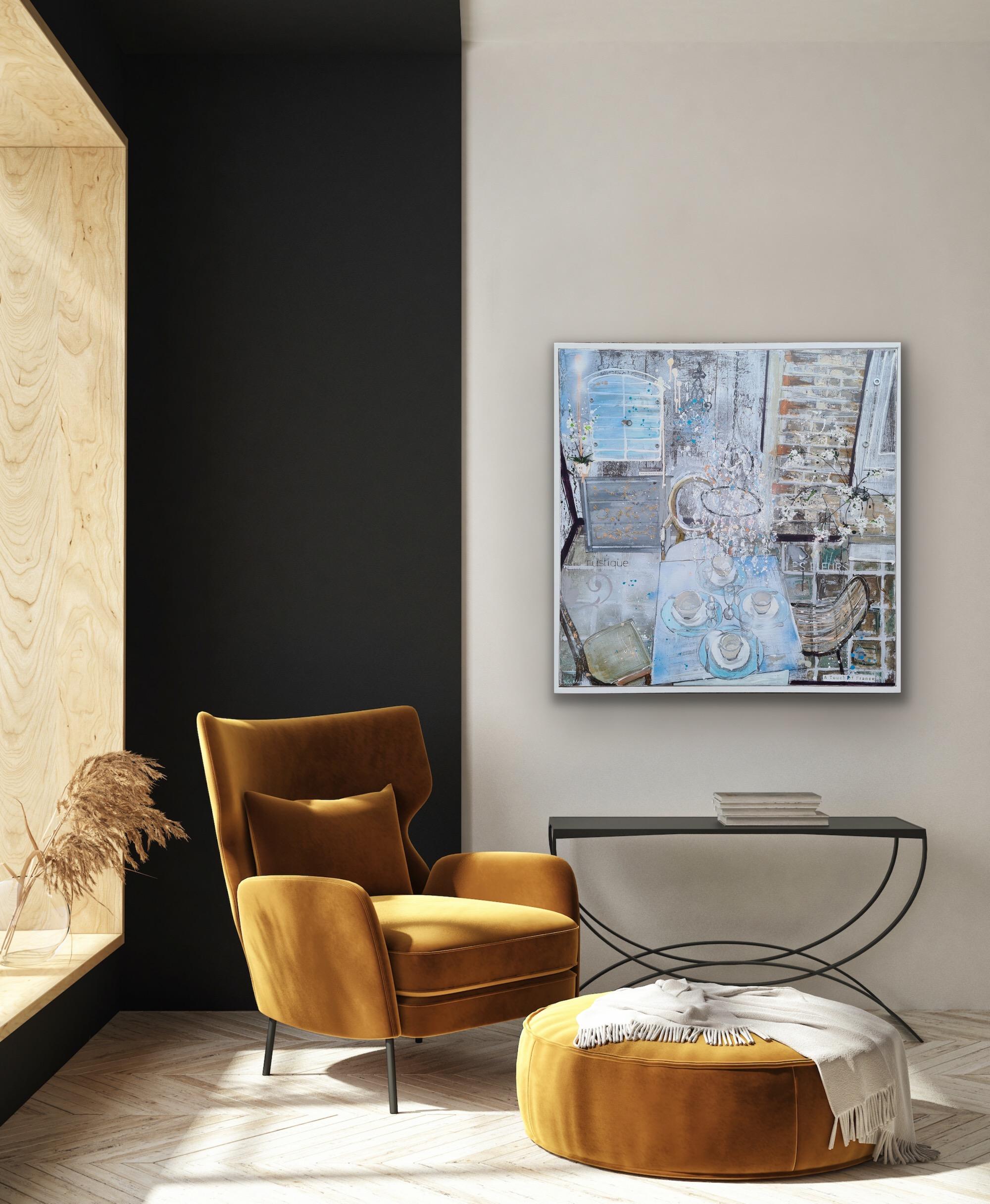 Un tocco di Francia, Quadro originale, Natura morta, Arte dell'arredamento, Arte a tecnica mista in vendita 3