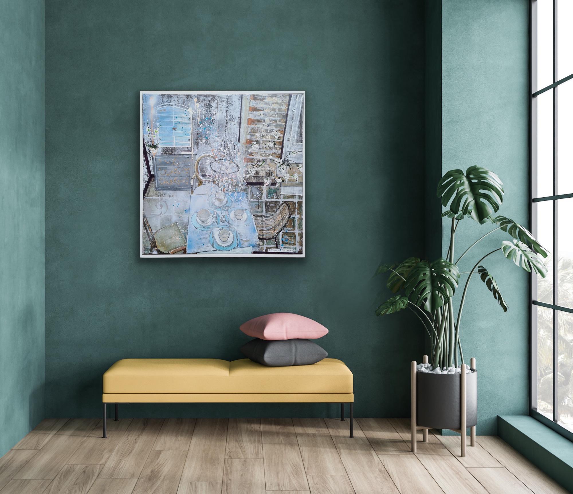 Un tocco di Francia, Quadro originale, Natura morta, Arte dell'arredamento, Arte a tecnica mista in vendita 4