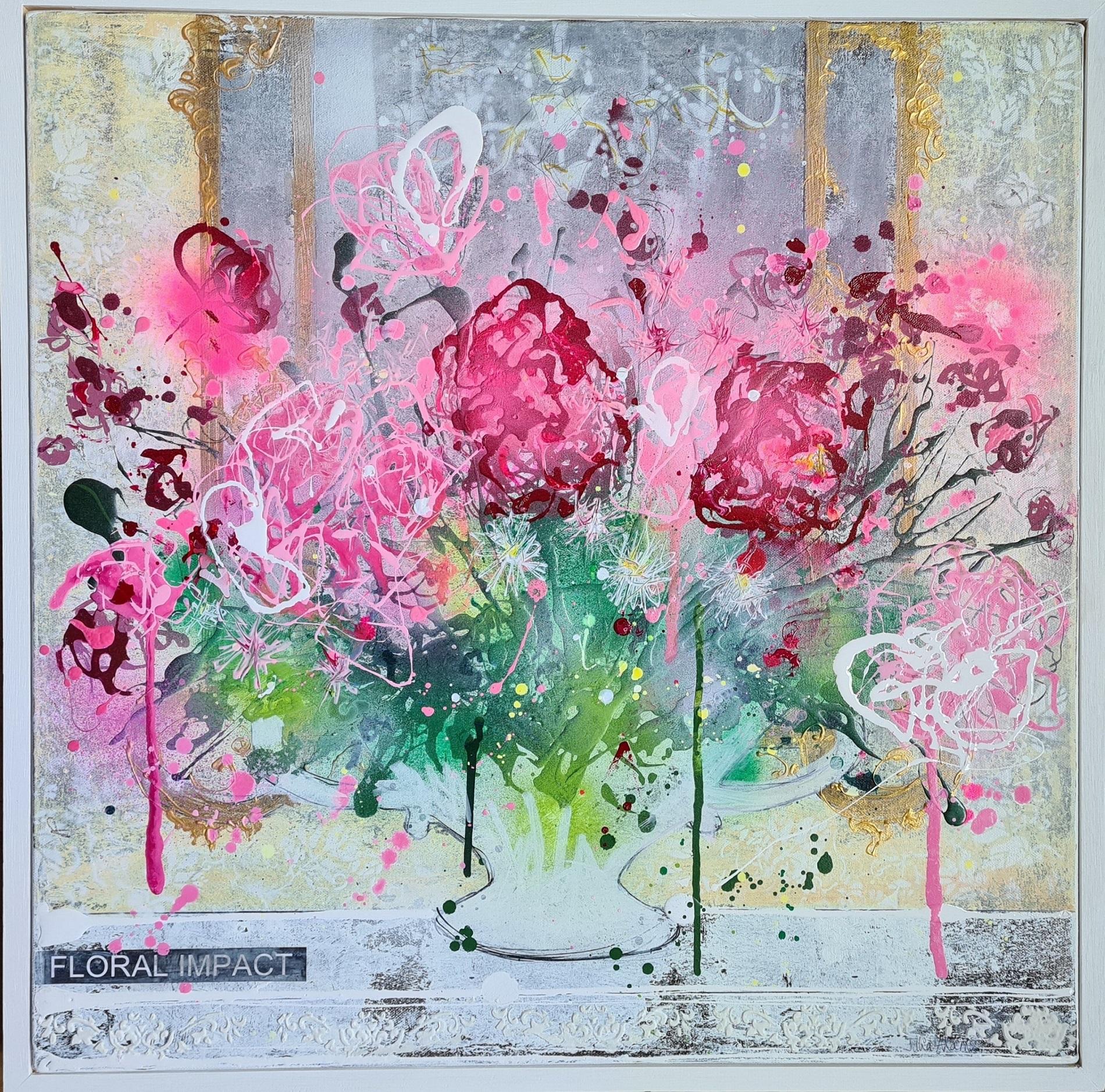 Flower Market and Floral Impact diptych
Overall size: H135 x W120

Flower Market by Julia Adams [2021]

original
Mxed media on canvas
Image size: H:75 cm x W:60 cm
Complete Size of Unframed Work: H:75 cm x W:60 cm x D:3.8cm
Sold Unframed
Please note