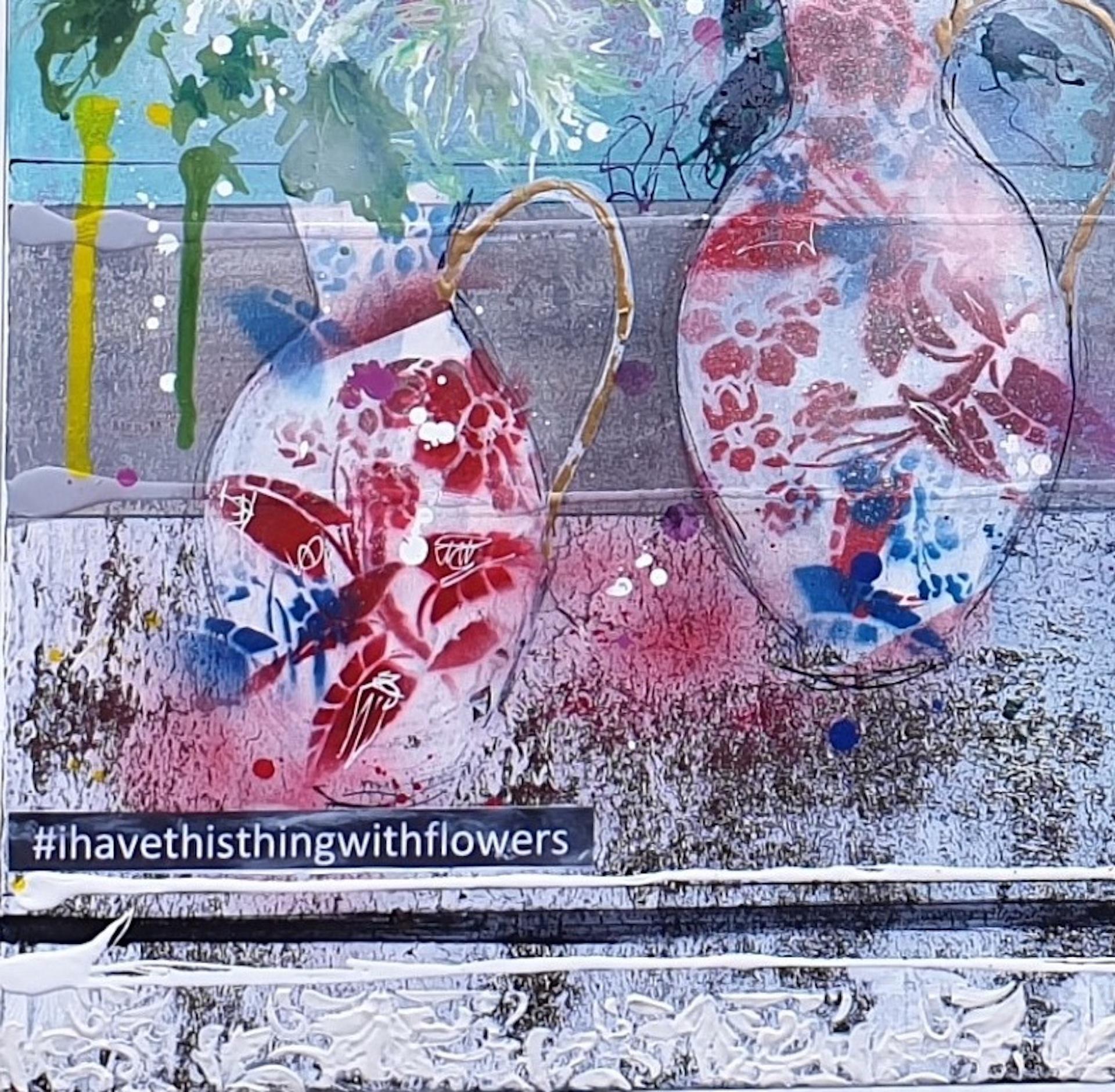 #ihavethisthingwithflowers von Julia Adams ist eine zeitgenössische Mixed-Media-Kunst im Angebot 2