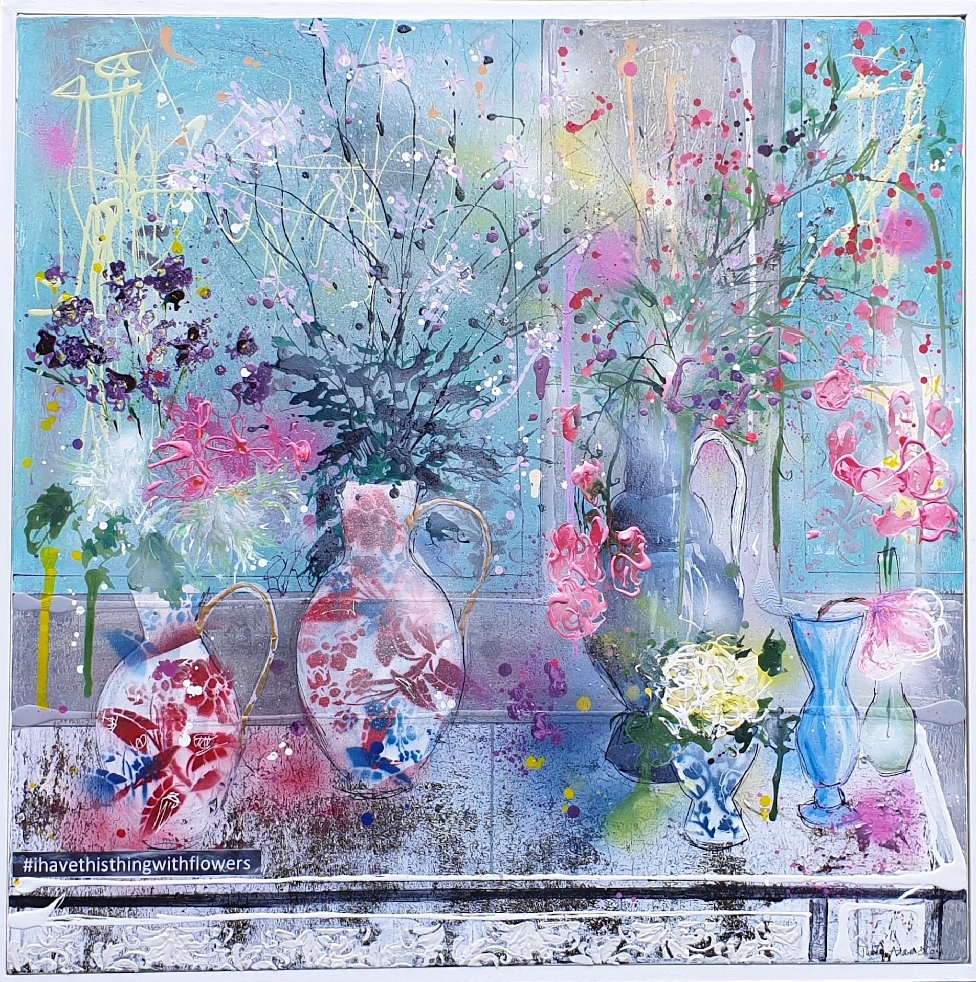 Julia Adams
#ihavethisthingthingwithflowers
Original Innenbemalung
Gemischte Medien auf Leinwand
Leinwand Größe: H 80cm x B 80cm
Gerahmt Größe: H 81,5cm x B 81,5cm x T 3,5cm
Verkauft gerahmt in einem weißen Float-Rahmen aus Holz
Bitte beachten Sie,