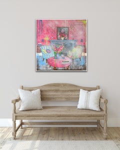 Joie de Vivre, Original painting, Mixed Media Eclectic Interior Art