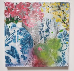 Julia Adams, Blue and White Vases, Original Still Life Painting, Art Online