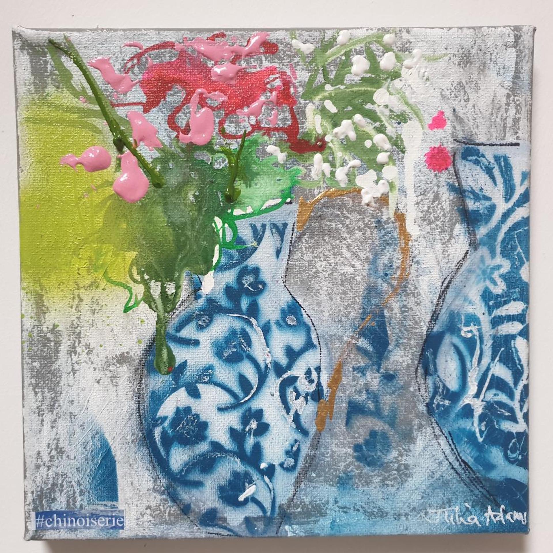Julia Adams
Chinoiserie
Original Still Life Painting
Mixed Media on Canvas
Canvas Size: H 20cm x W 20cm
Sold Unframed
Please note that insitu images are purely an indication of how a piece may look.

Chinoiserie by Julia Adams is an original mixed