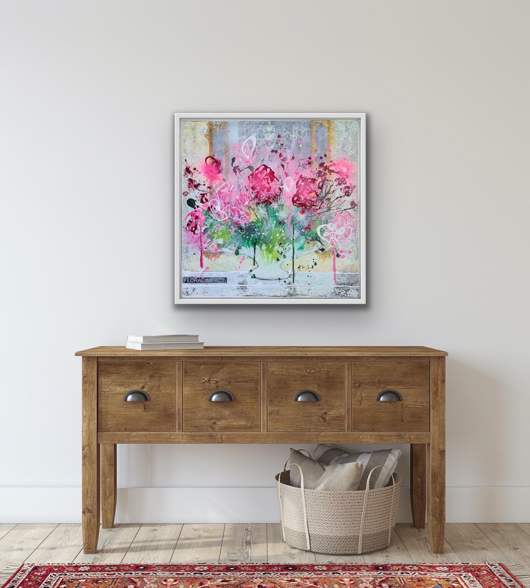 Julia Adams, Blumeneffekt, Original-Stilllebengemälde, zeitgenössische Kunst im Angebot 2