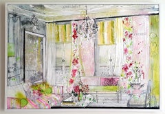 Julia Adams, Lujo refinado, Pintura interior original, Arte contemporáneo