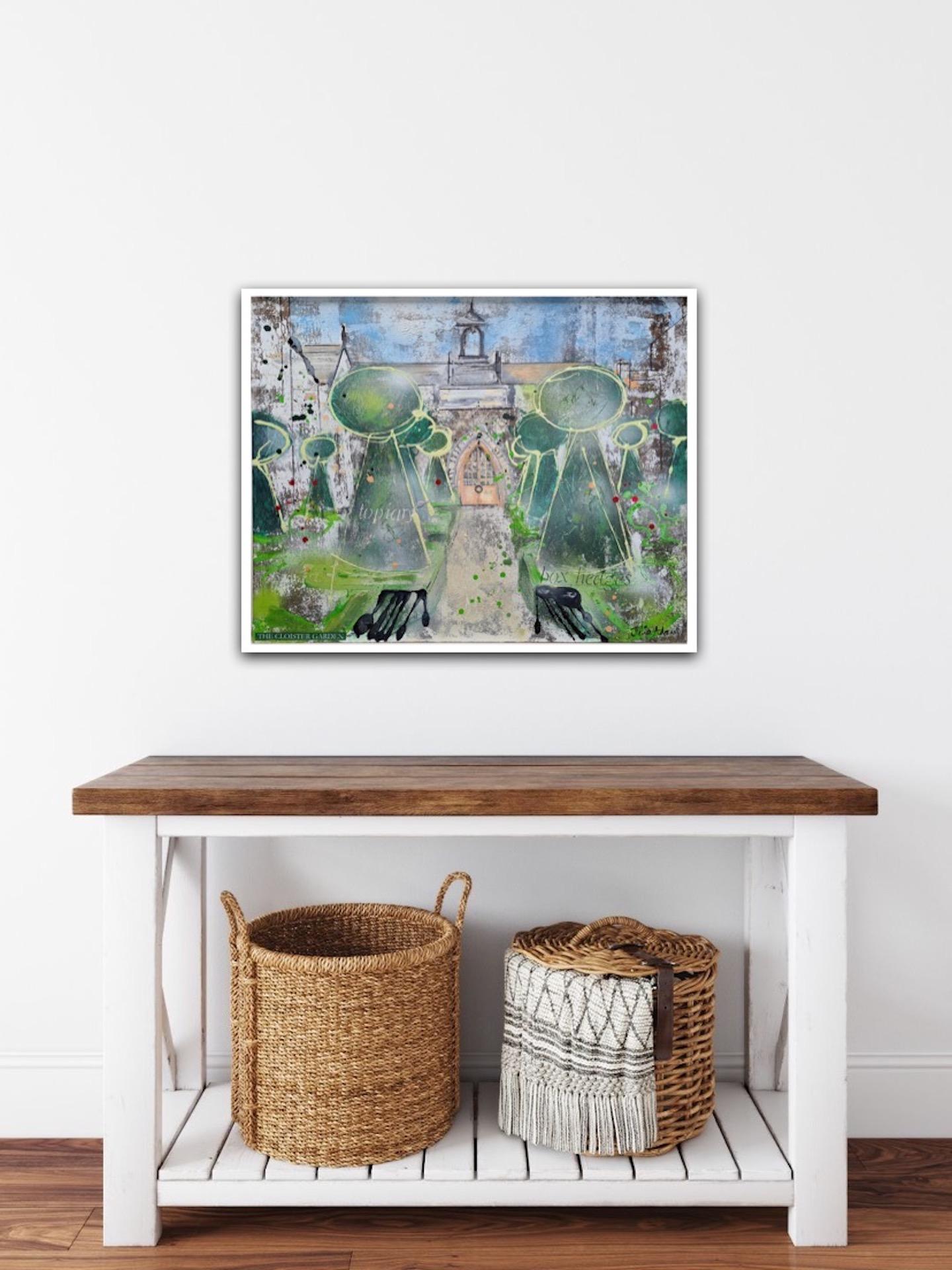 Julia Adams,  The Cloister Garden, Original Architectural Painting, Art Online For Sale 1