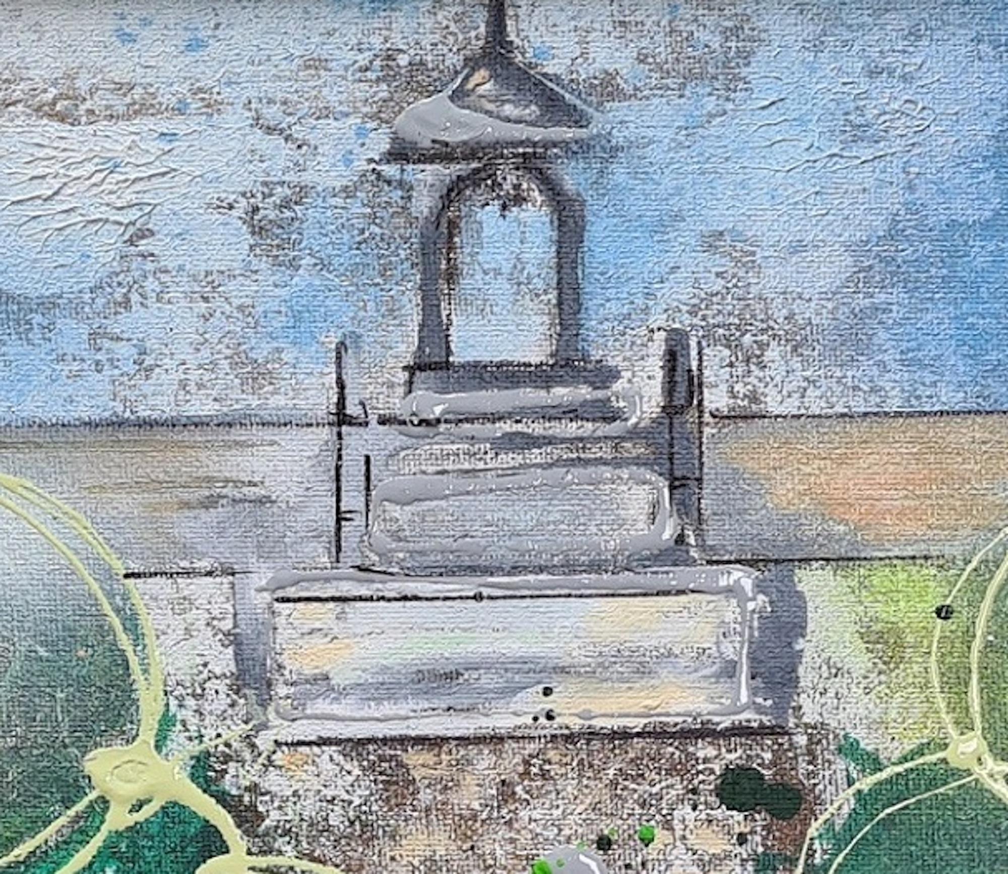 Julia Adams,  The Cloister Garden, Original Architectural Painting, Art Online For Sale 2