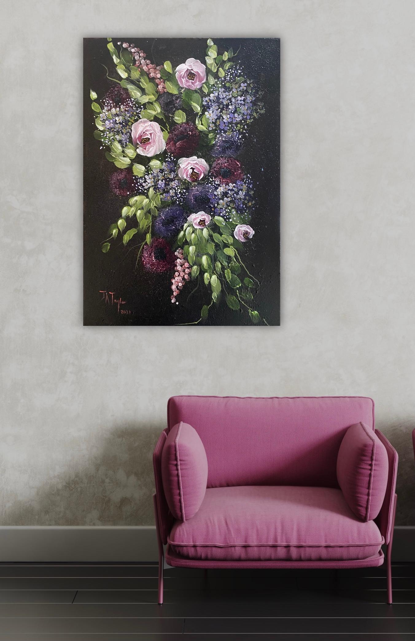 Bouquet impressionist style floral painting by Julia Anne Taylor For Sale 4