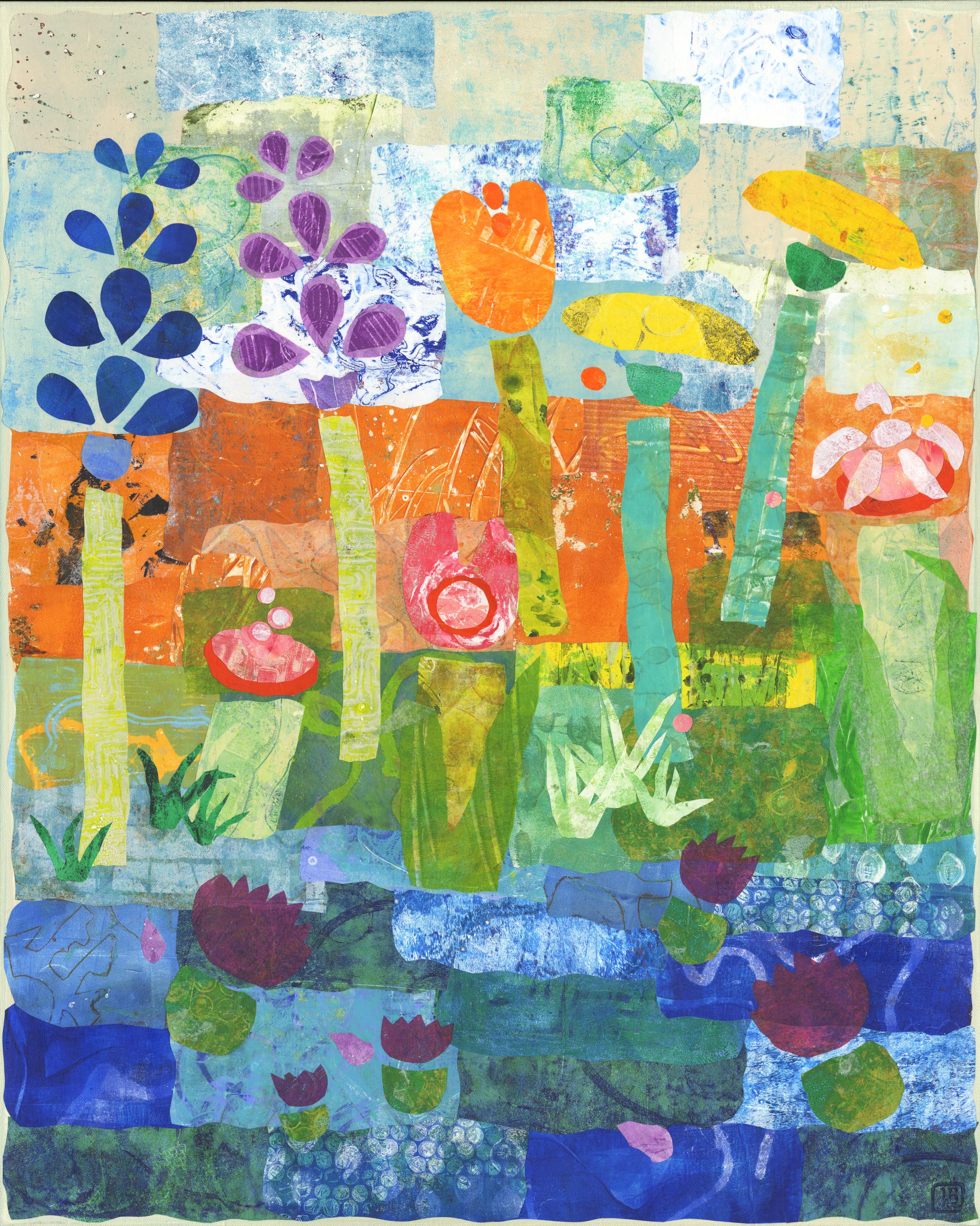 Garden Party 2 - Mixed Media Art by Julia Berkley