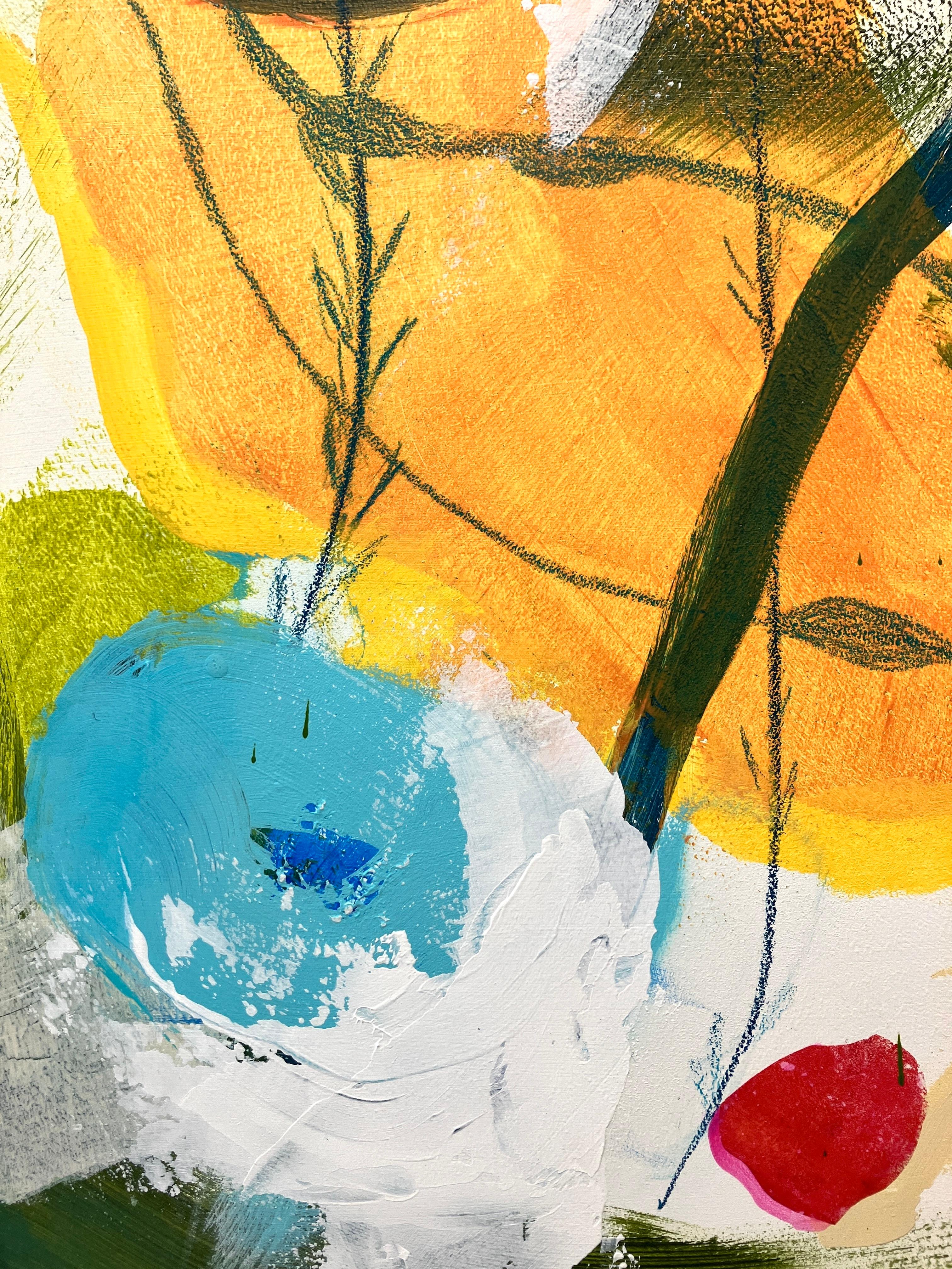 Jubilation - Beige Abstract Painting by Julia Berkley