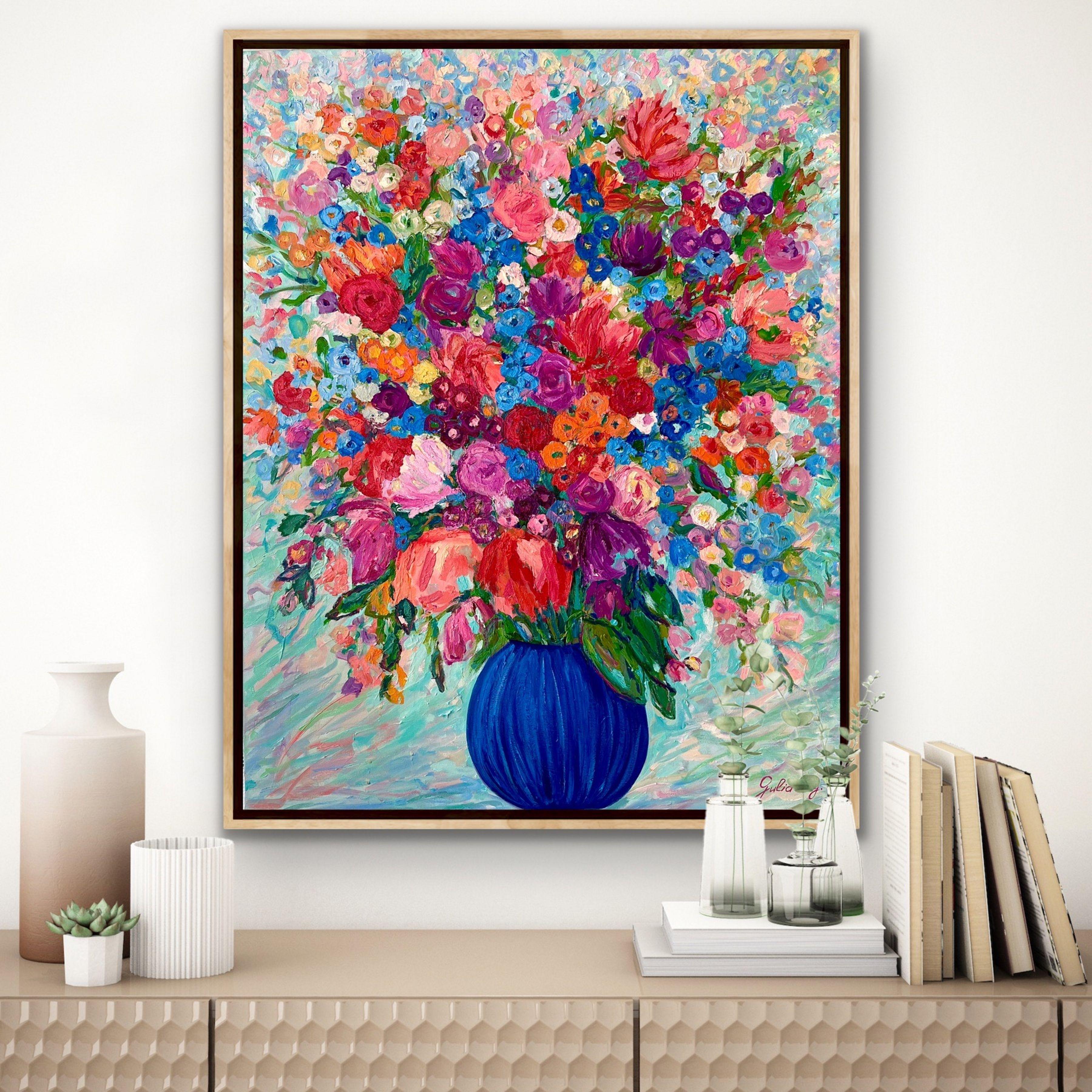 Summer bouquet, Painting, Oil on Canvas For Sale 1