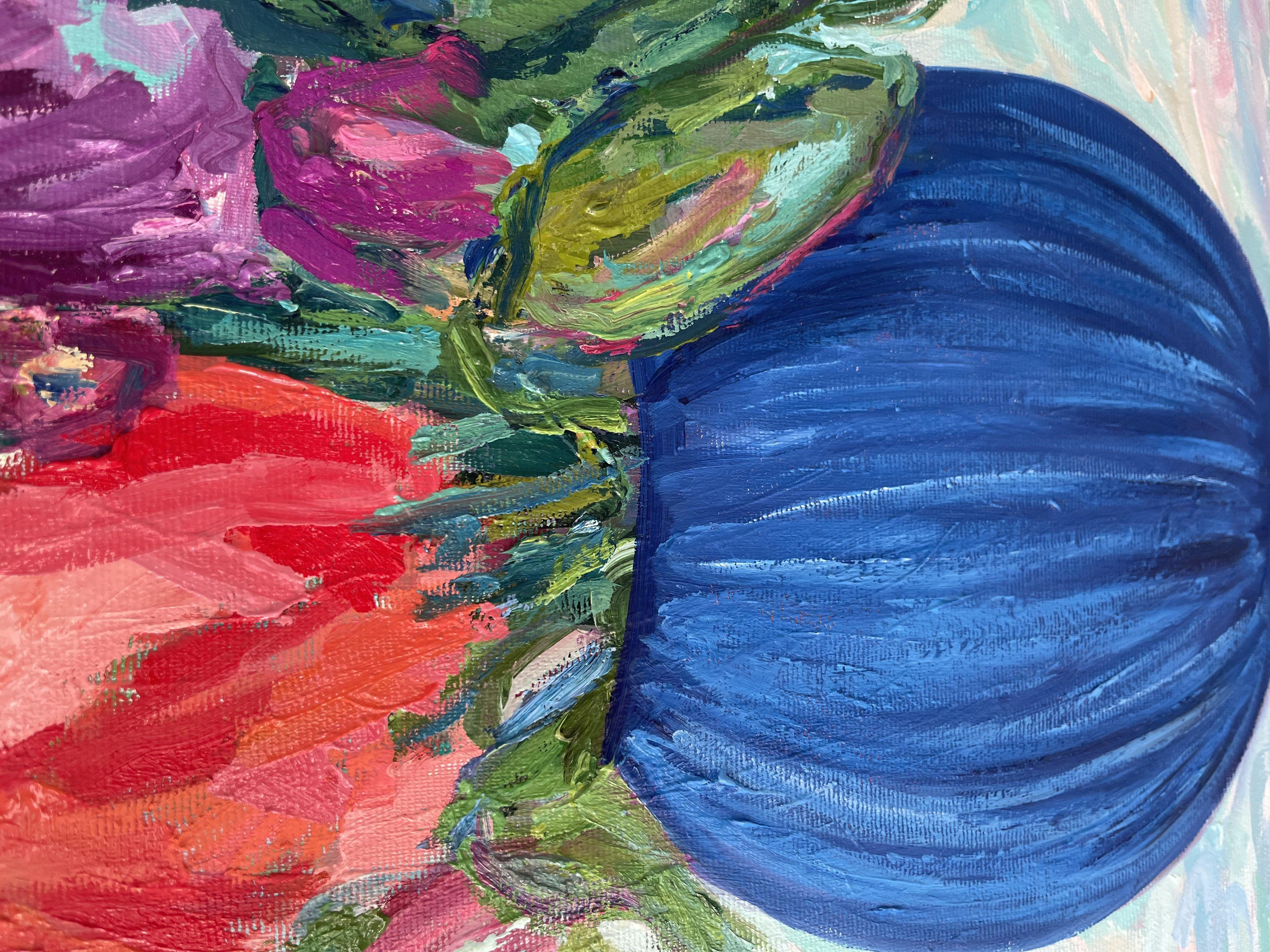 Summer bouquet, Painting, Oil on Canvas For Sale 3