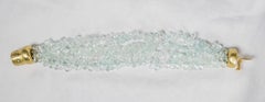 Julia Boss One of a Kind 18K Briolette Aquamarine, Diamond Multi Strand Bracelet