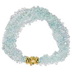 Julia Boss One of a Kind 18K Briolette Aquamarine Necklace