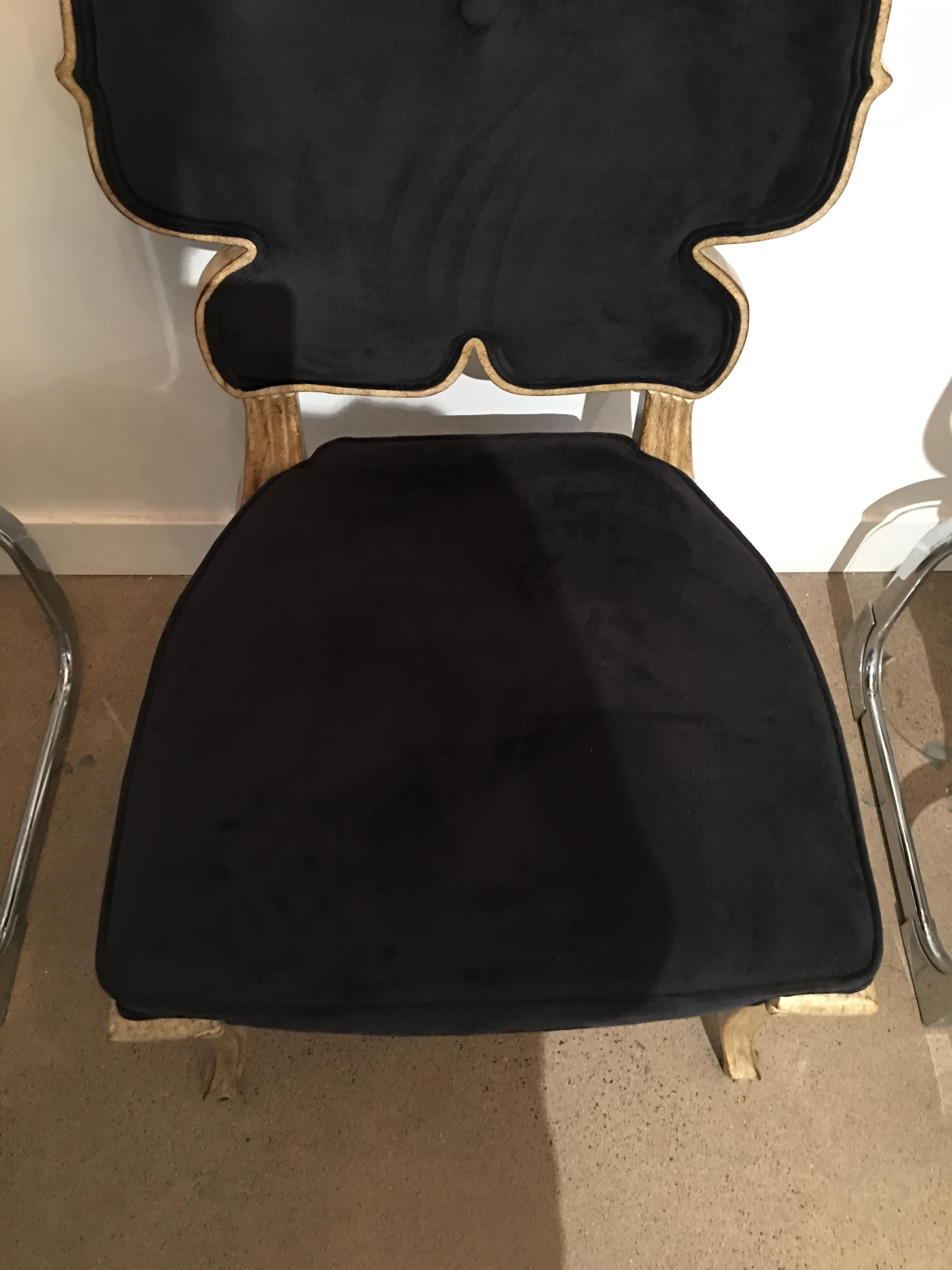 Julia Buckingham for Global Views Black Wiggle Chair In Excellent Condition For Sale In Phoenix, AZ