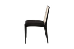 "Julia" Chair in Ebony Finish Solid Wood and Customized Handwoven