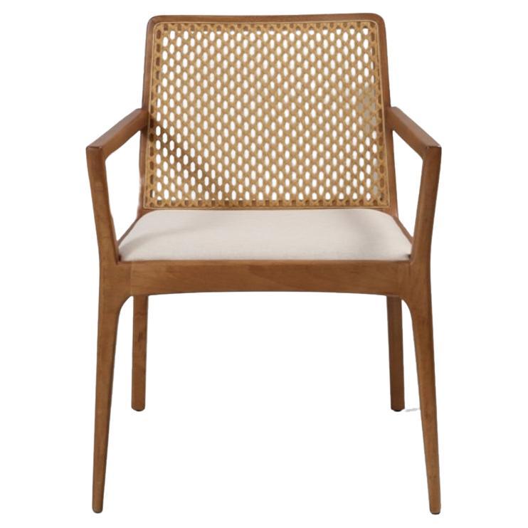 "Julia" chair in solid wood with armrests For Sale