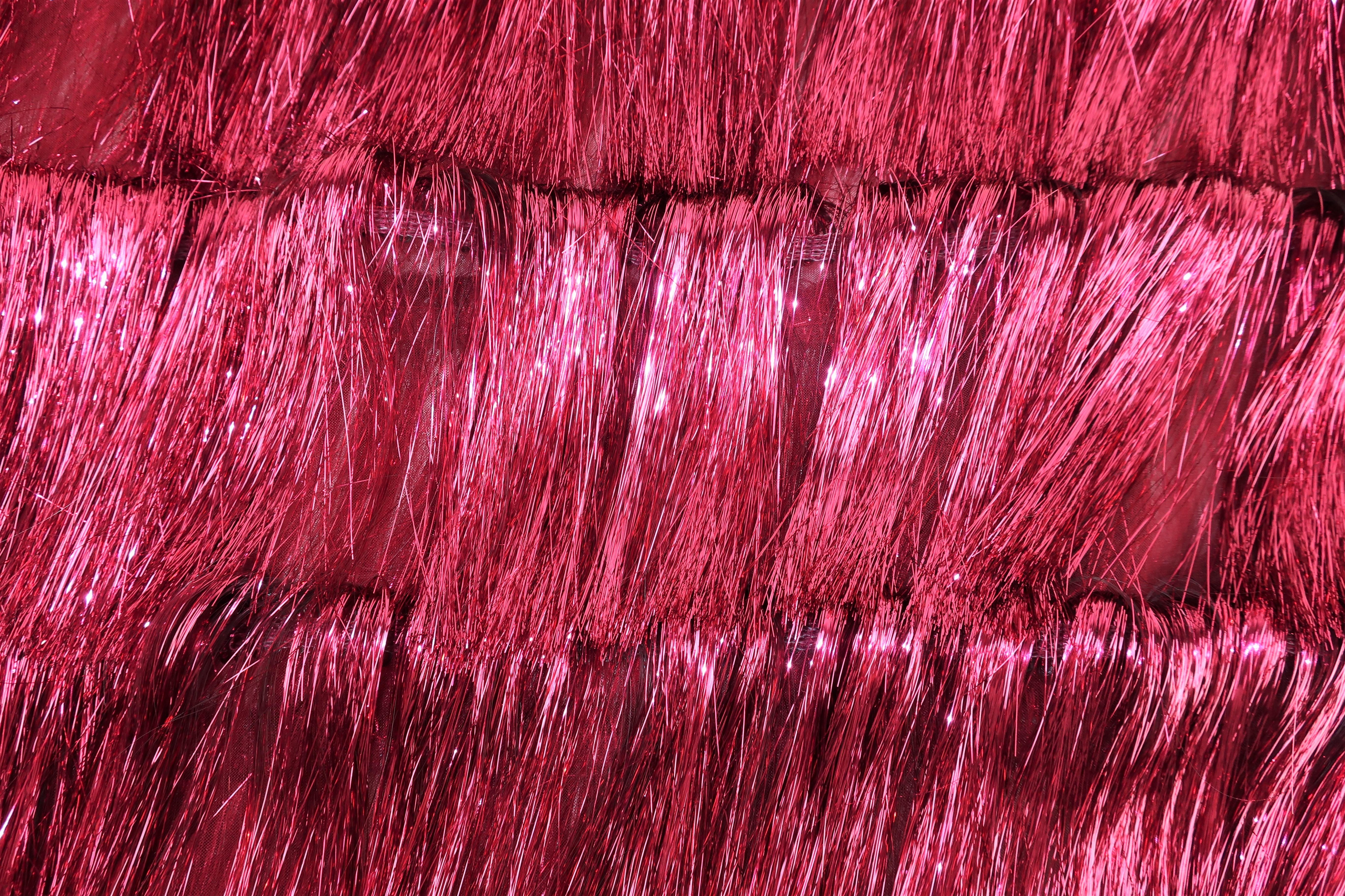 Julia Clancey Ruby Red Tinsel Fringe Mini Dress 3