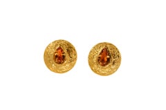 Julia Collection Earrings - Gold-Plated Bronze with Citrines