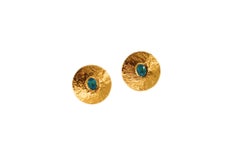 Julia Collection Earrings - Gold-Plated Bronze with Tourmalines