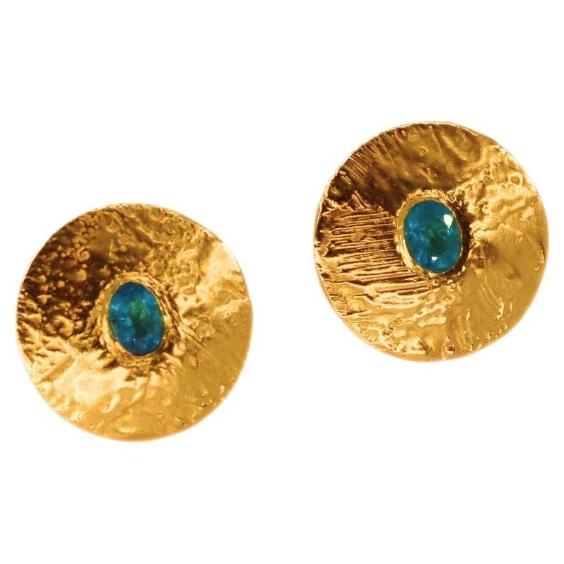 Julia Collection Earrings - Gold-Plated Bronze with Tourmalines