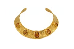 Julia Collection Necklace - Gold-Plated Bronze with Citrines
