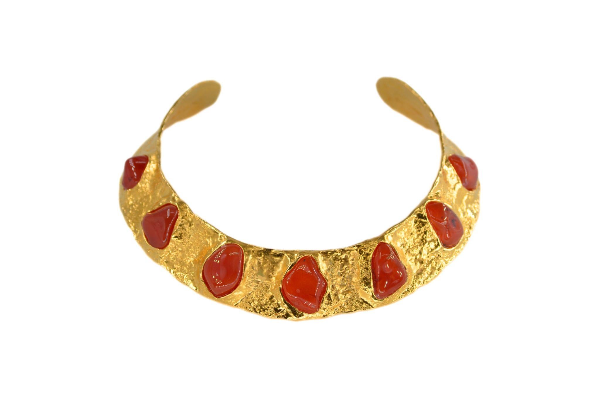 Collana Julia Collection - Bronzo placcato oro con Cornalina in vendita 1