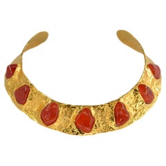 Julia Collection Necklace - Gold-Plated Bronze with Cornaline