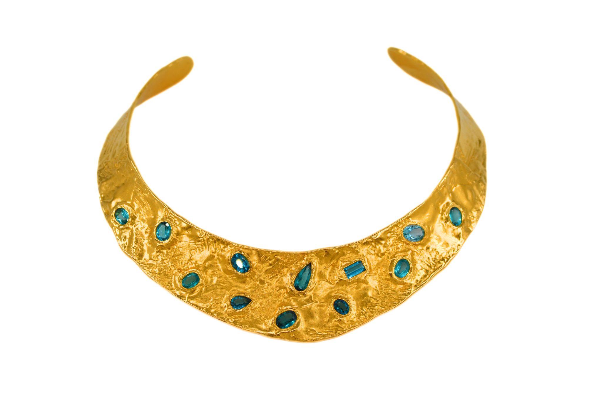 Donna Collana Julia Collection - Bronzo placcato oro e tormaline in vendita