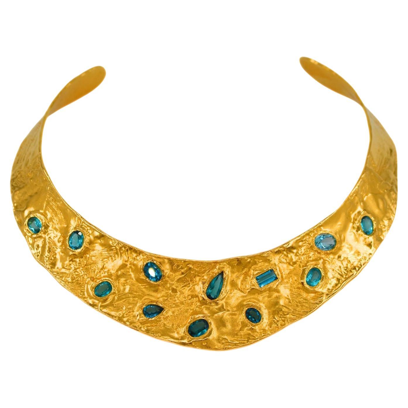 Julia Collection Necklace - Gold-Plated Bronze with Tourmalines