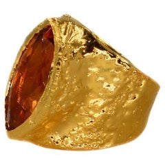 Julia Collection Ring - Gold-Plated Bronze with Citrines