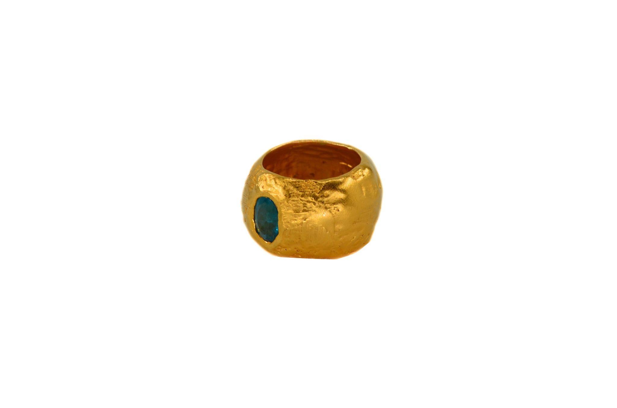 Taglio ovale Anello Julia Collection - Bronzo placcato oro con tormaline in vendita