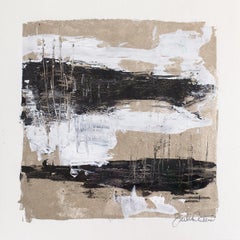 'Black Tie No. 1', Contemporary Abstract Minimalist Mixed-Media Painting