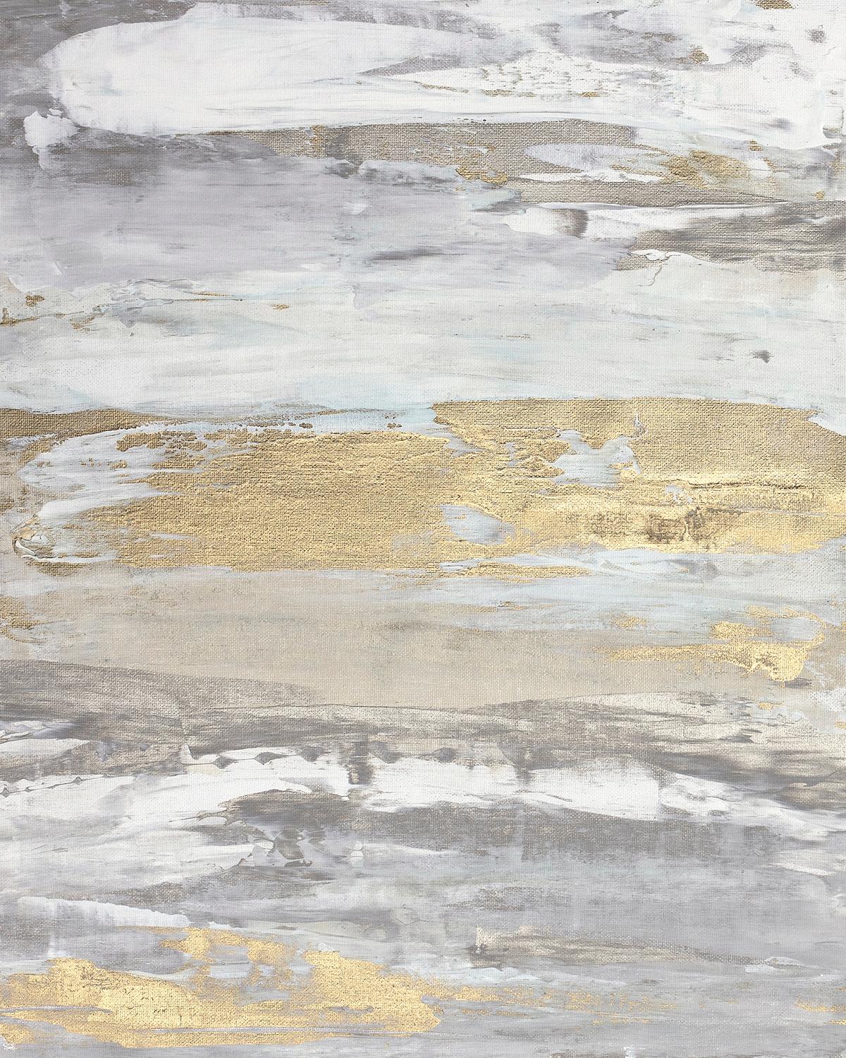 Julia Contacessi Abstract Painting - "Malibu Gold No. 1", Contemporary Abstract Minimalist Mixed-Media Painting