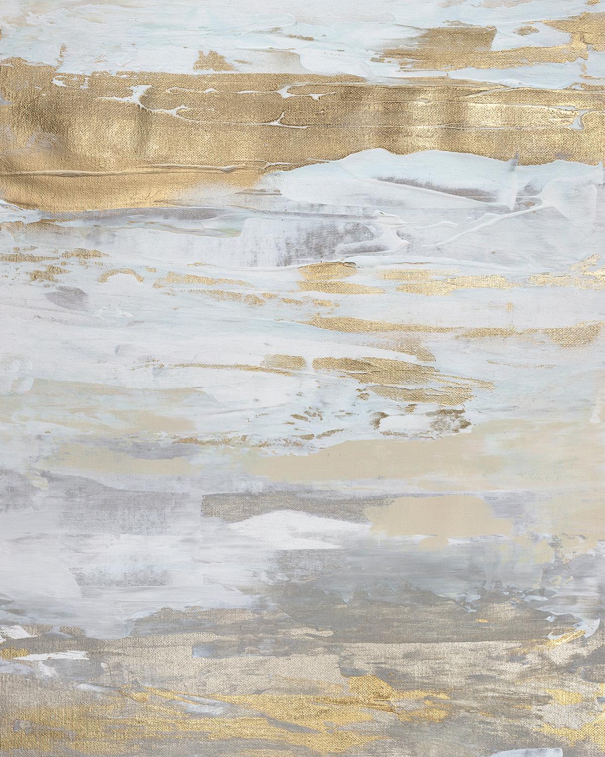 „Malibu Gold Nr. 2“:: zeitgenössisches abstraktes:: minimalistisches Mixed-Media-Gemälde – Mixed Media Art von Julia Contacessi
