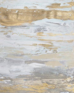 „Malibu Gold Nr. 2“:: zeitgenössisches abstraktes:: minimalistisches Mixed-Media-Gemälde