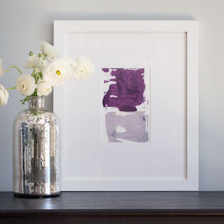 Abstract, abstract art, purple, light purple, plum, plumb, pair, series, color study, white, grey, expressive, brushstrokes, lines, texture, contemporary, movement, framed art, minimal art, accent art, acrylic paint, acrylic on paper, framed
