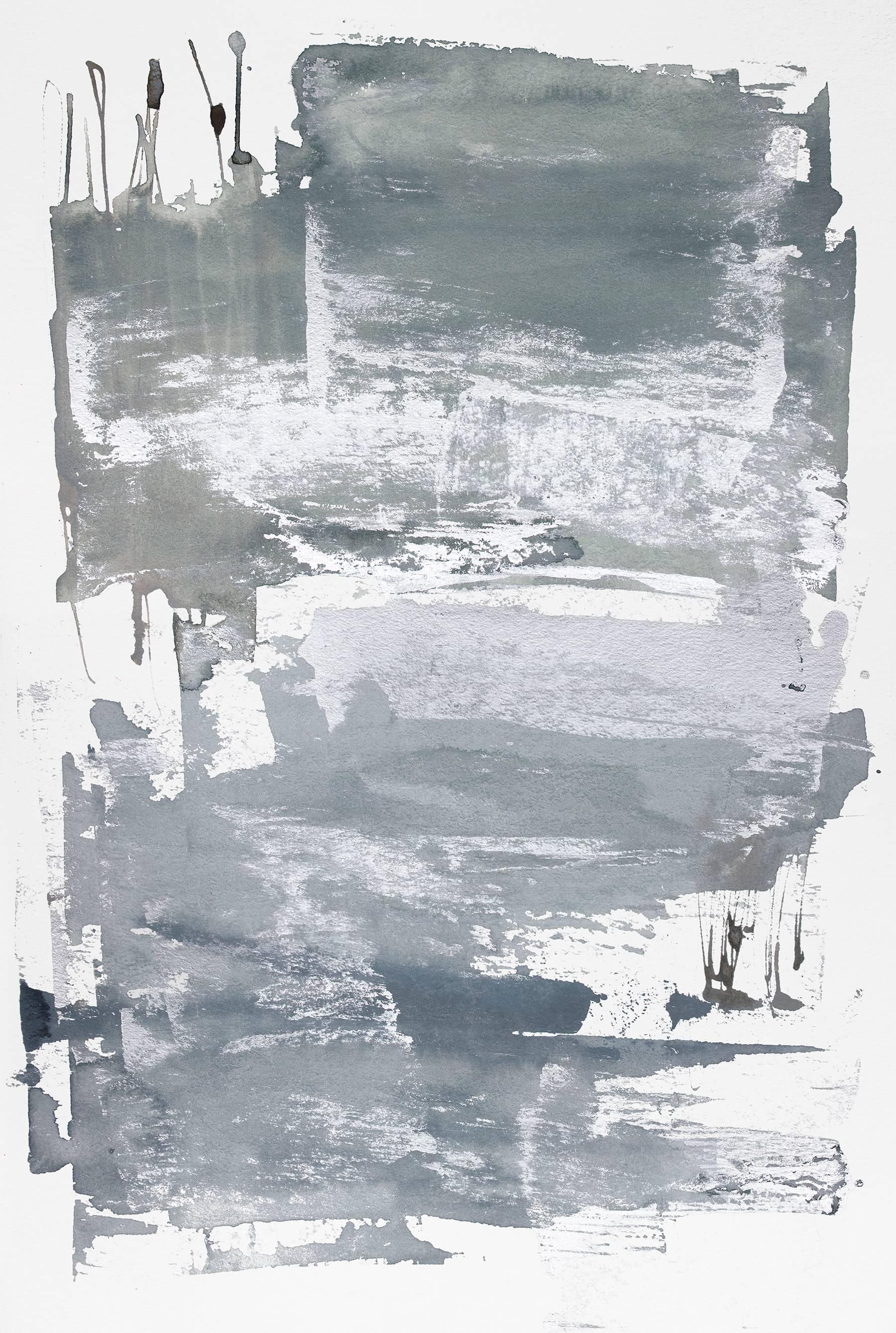 Julia Contacessi Abstract Painting - Silver Washed Sand No.1