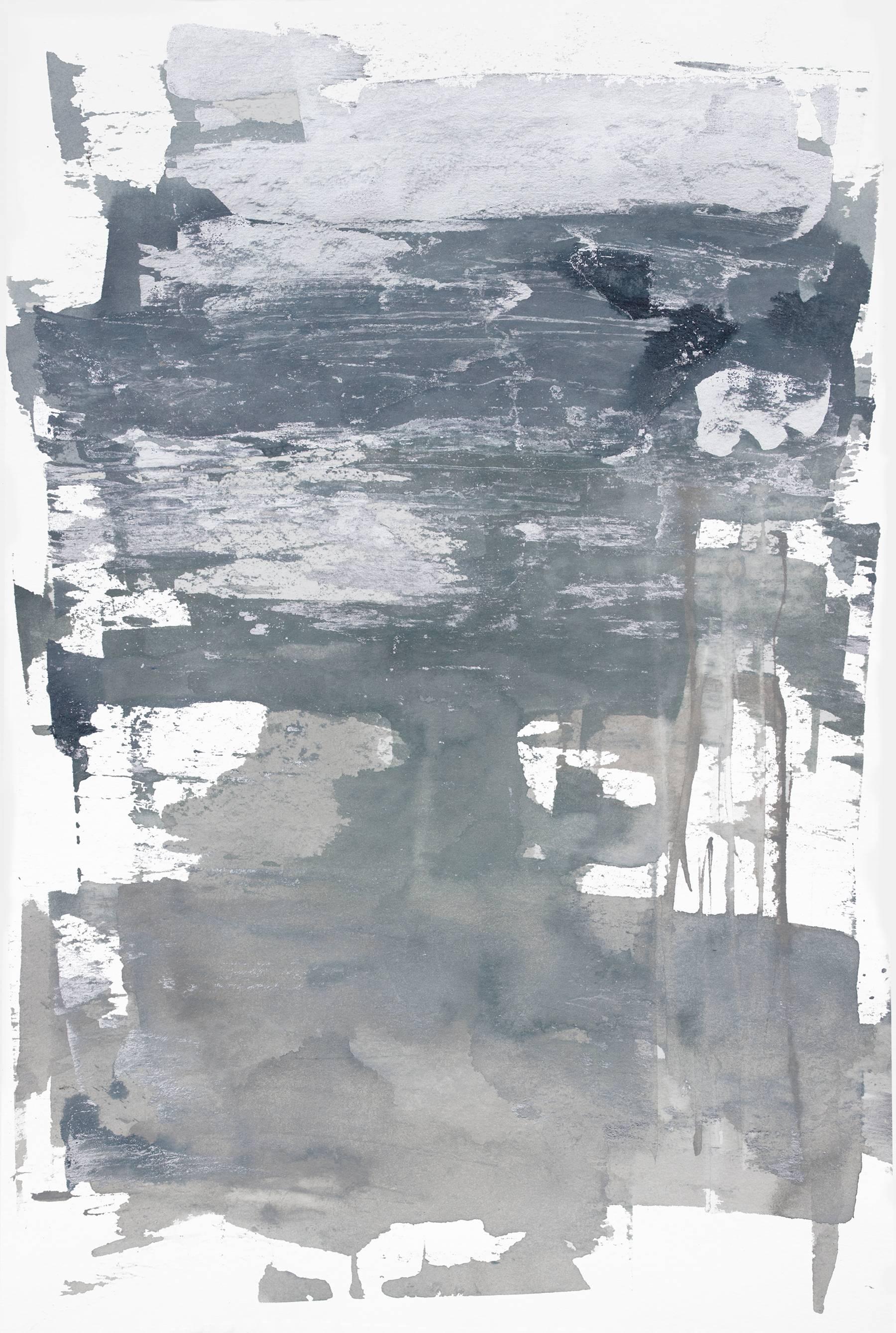 Julia Contacessi Abstract Painting - Silver Washed Sand No.2