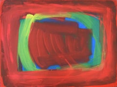 Aragua, Abstract Painting, Contemporary Red Blue and Green Art, Statement Art