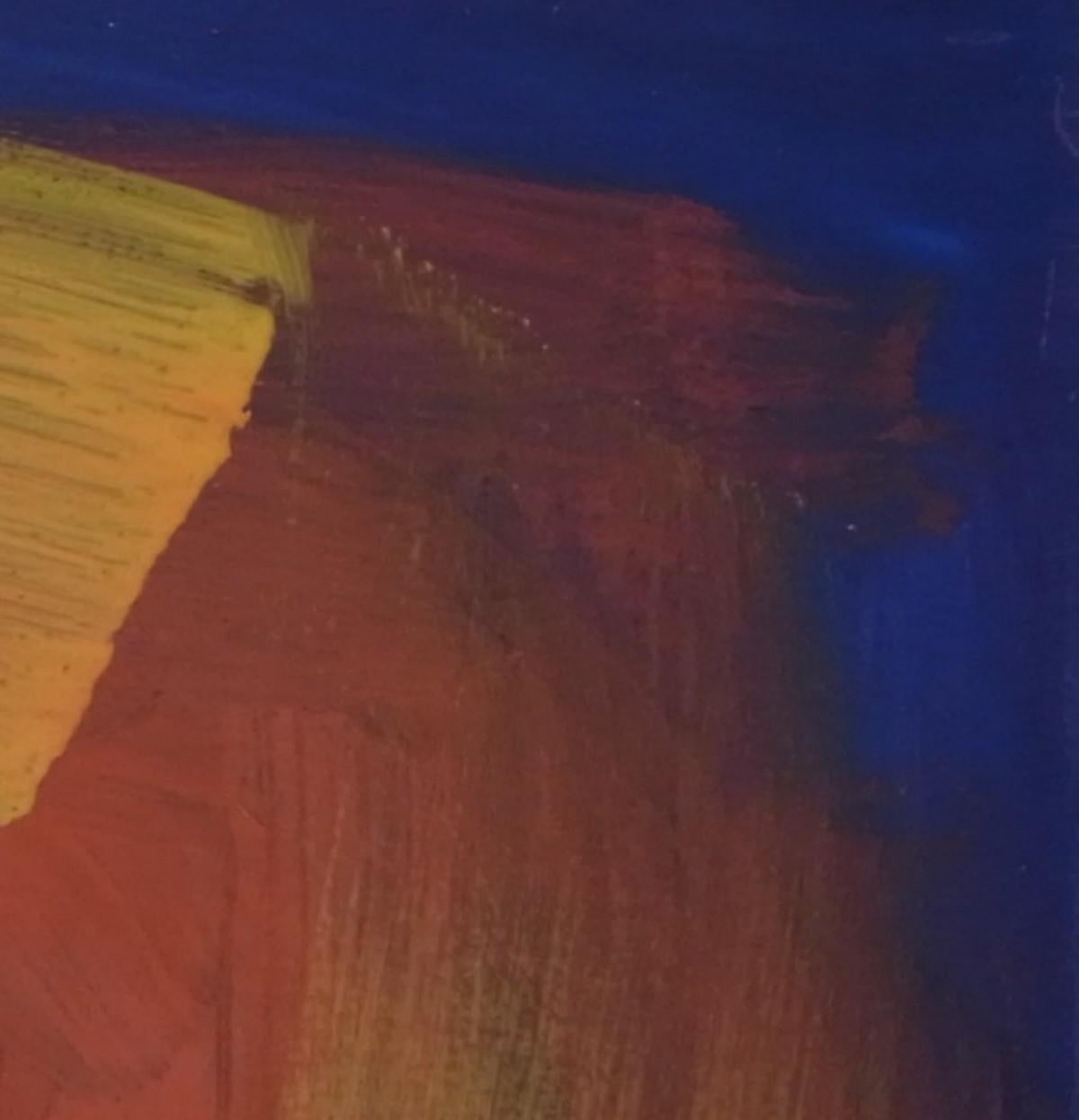 L'Atalante, Abstraktes Gemälde, Blaue und orangefarbene Kunst, Zeitgenössisches Gemälde im Angebot 1
