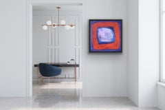 Sennen , Arte astratta originale, pittura dichiarativa luminosa, rosso blu e viola