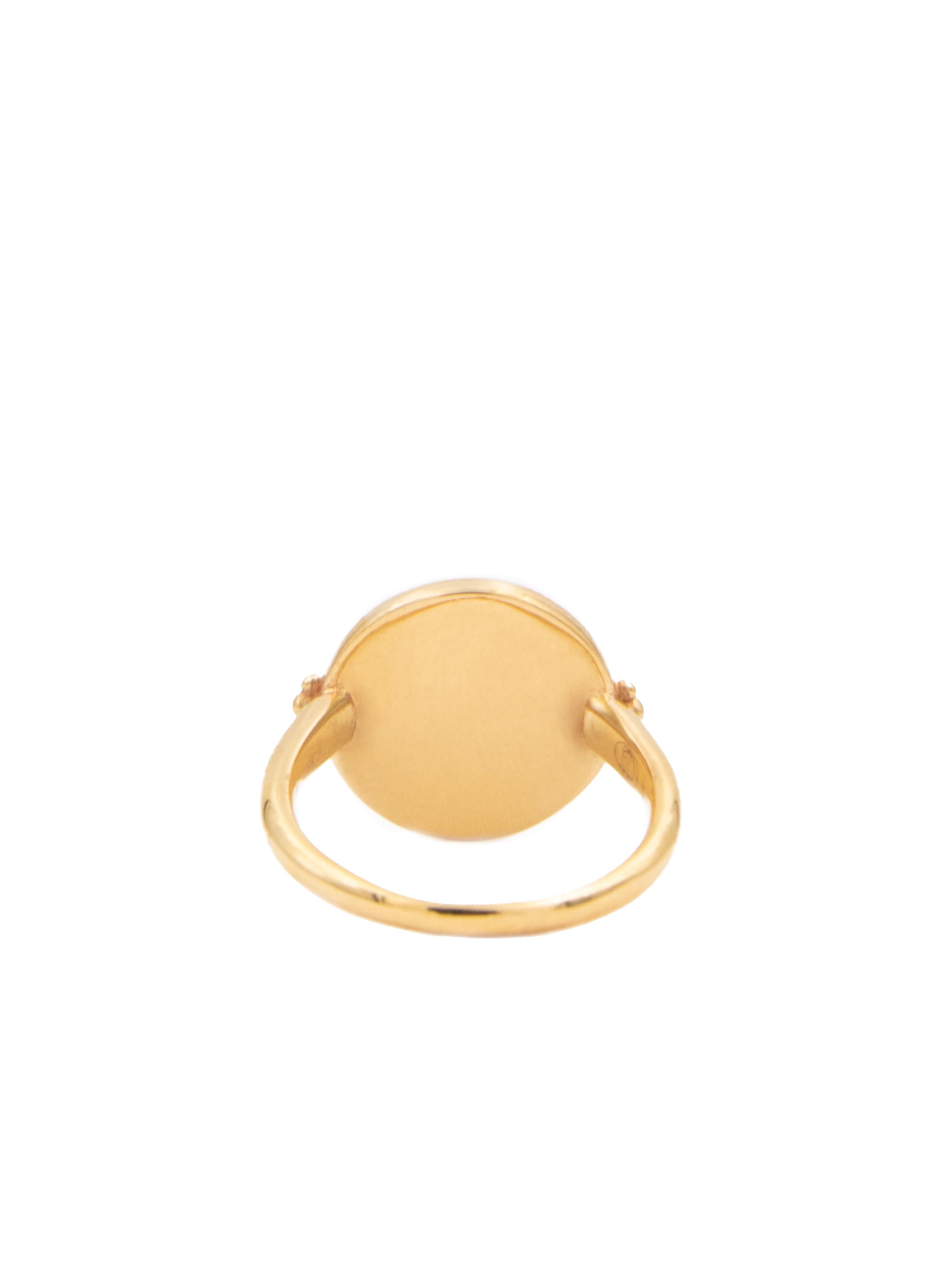Contemporary Julia-Didon Cayre 18 Karat Yellow Gold Diamond and Sapphire Ring
