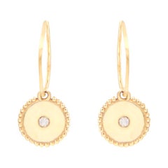 Julia-Didon Cayre 18 Karat Yellow Gold Diamond Earrings with Round Charm